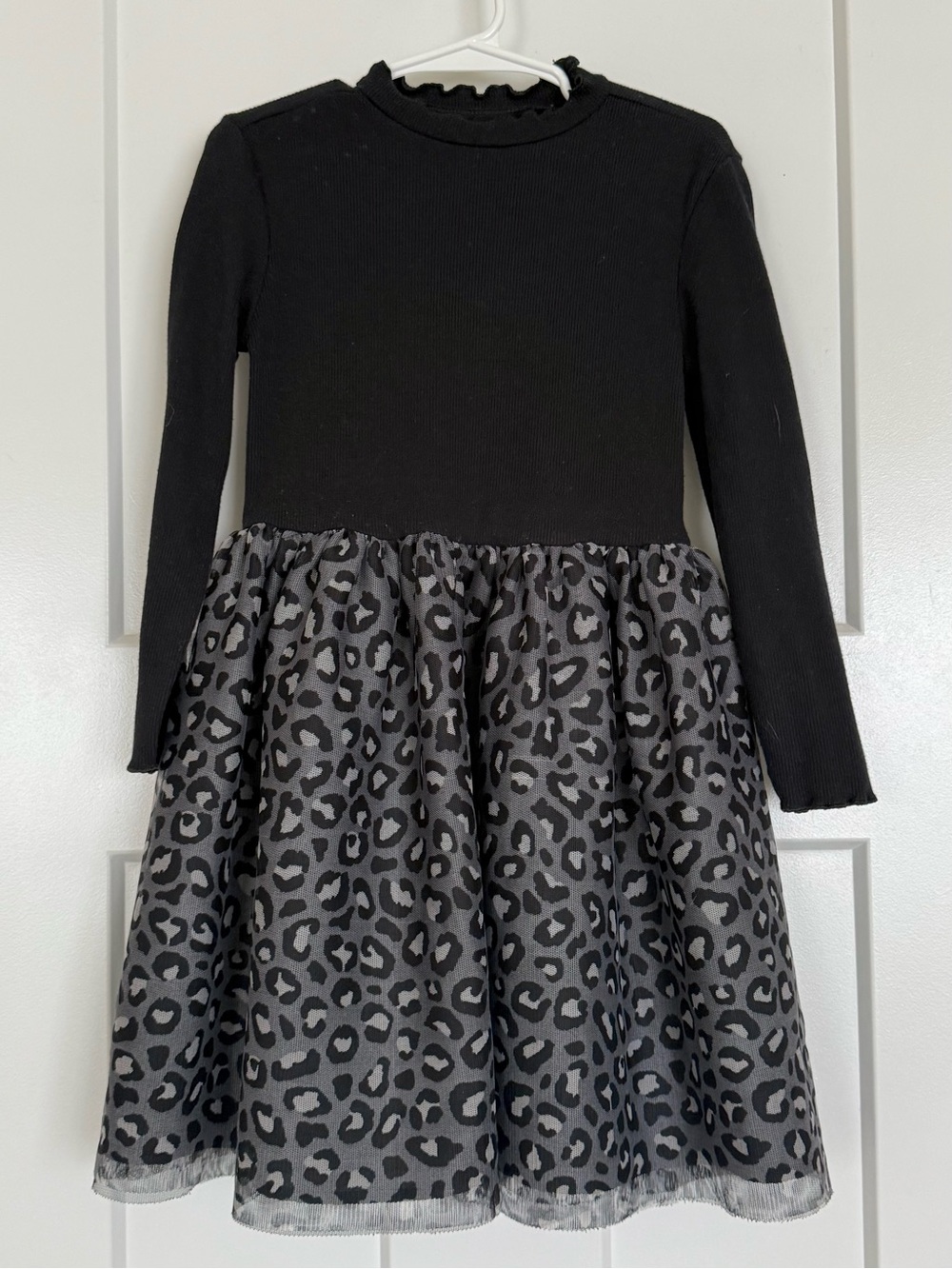 Old Navy Girls 4T Black Leopard Print Tulle Dress
